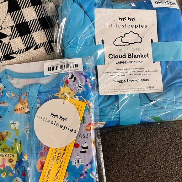 NEW Little Sleepies Around the World zippy and cloud blanket - Picture 6 of 8